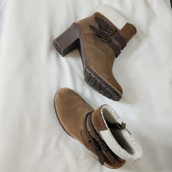 NEW White Mountain Rialto Joker II Brown Suede Chunky Chastity Boots Sherpa Warm