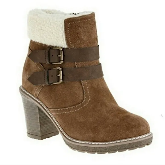 NEW White Mountain Rialto Joker II Brown Suede Chunky Chastity Boots Sherpa Warm