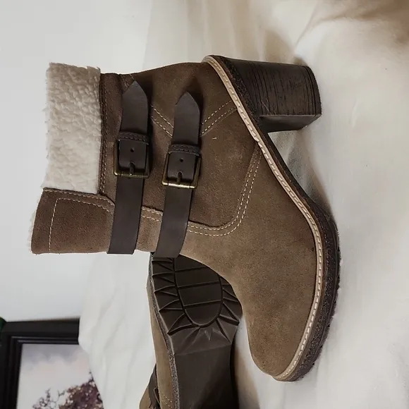 NEW White Mountain Rialto Joker II Brown Suede Chunky Chastity Boots Sherpa Warm