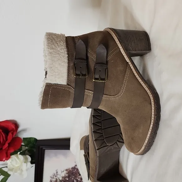 NEW White Mountain Rialto Joker II Brown Suede Chunky Chastity Boots Sherpa Warm