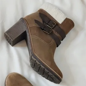 NEW White Mountain Rialto Joker II Brown Suede Chunky Chastity Boots Sherpa Warm