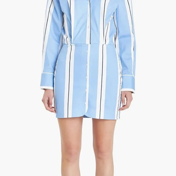 NEW WITH TAGS POWER BLUE &amp; WHITE STRIPE SHIRTDRESS MEDIUM