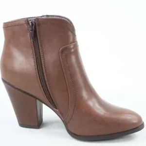 NEW Women's Faux Leather Round Pointy Toe Heel Booties Shoes
