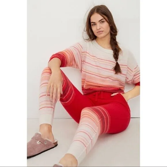 NEW Anthropologie Pilcro Emmeline Boat-Neck Cashmere Striped Ombre Sweater Small
