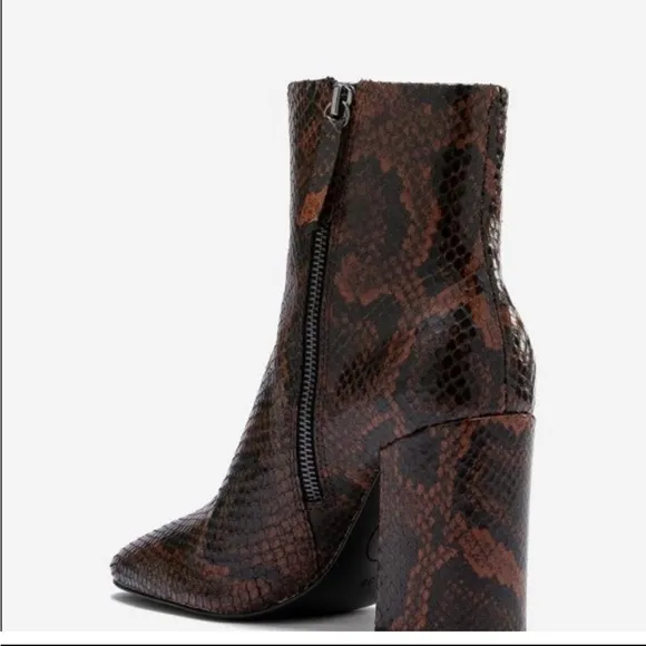 NEW❣️ASH Jade Python Leather Ankle Boots Size EU 38 US 7.5-8, Cognac