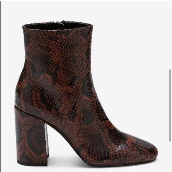 NEW❣️ASH Jade Python Leather Ankle Boots Size EU 38 US 7.5-8, Cognac
