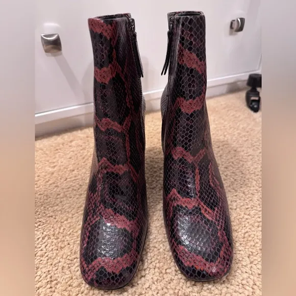 NEW❣️ASH Jade Python Leather Ankle Boots Size EU 38 US 7.5-8, Cognac