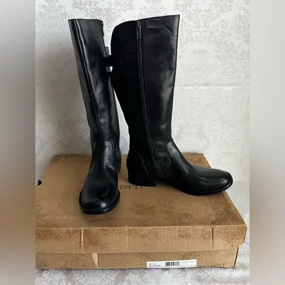 NIB Born Tallulah black leather boots size 7.5