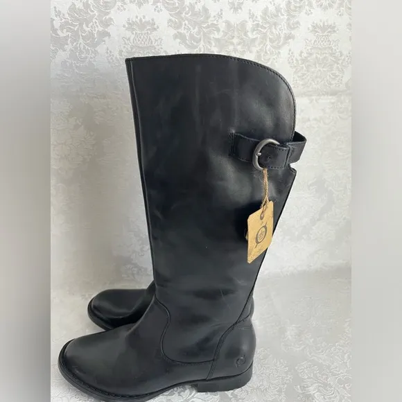 NIB Born Tallulah black leather boots size 7.5