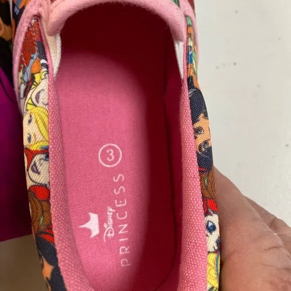 NIB Disney Princess Kids Girls Belle Slip-On Casual Shoes - Multicolor - Size 3