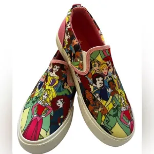 NIB Disney Princess Kids Girls Belle Slip-On Casual Shoes - Multicolor - Size 3