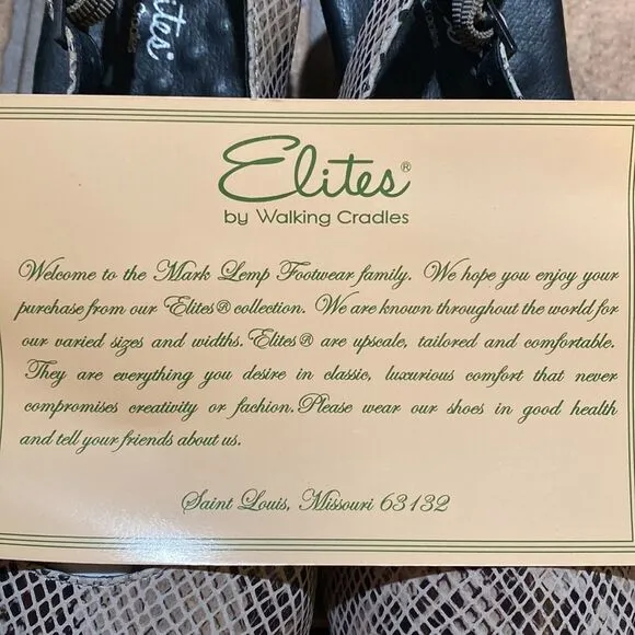 NIB Elites by Walking Cradle Leather Snakeskin slingback Wedges size 10.5
