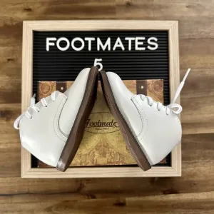 NIB Footmates White Leather Todd Boots 5