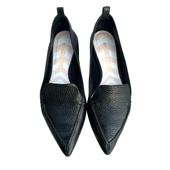 Nicholas Kirkwood Beya Loafers Black Pebbled Leather Flats Made in Italy