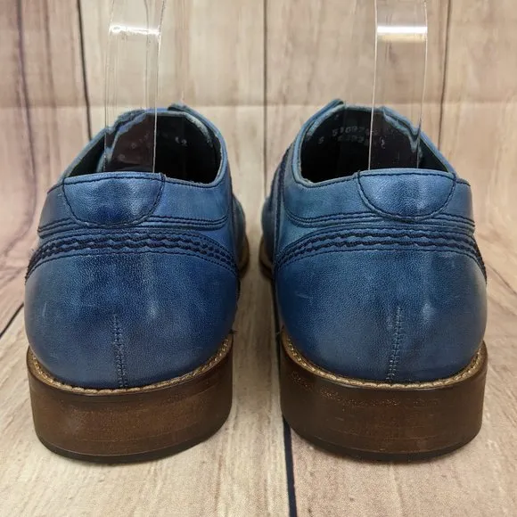 NICO NERINI Men's Cap Toe Derby Shoes Cerulean Blue Lace Up EU 42 Italia…