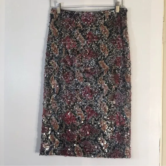 Nicole Miller Carter Snake Sequin Pencil Skirt