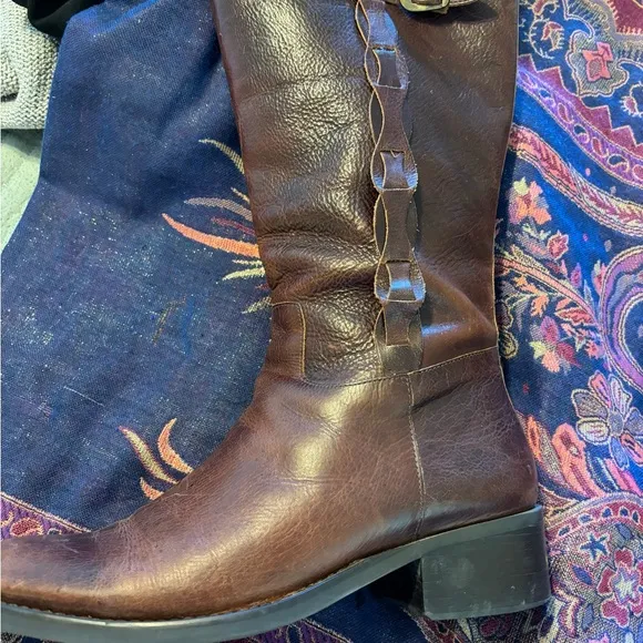 Nicole Moto Western Leather Knee High Boots in size 11