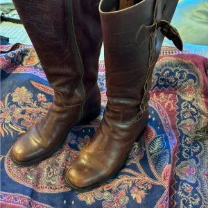 Nicole Moto Western Leather Knee High Boots in size 11