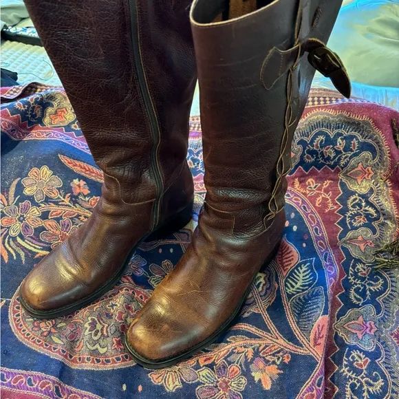 Nicole Moto Western Leather Knee High Boots in size 11