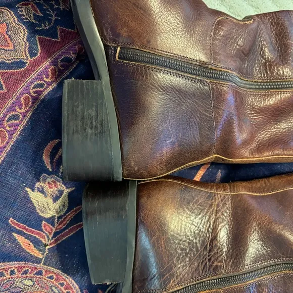 Nicole Moto Western Leather Knee High Boots in size 11