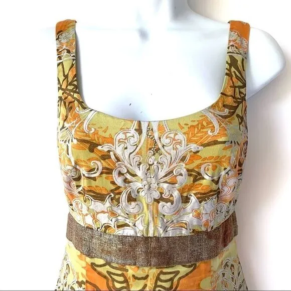 NICOLE MILLER COLLECTION ORNATE SILK DRESS