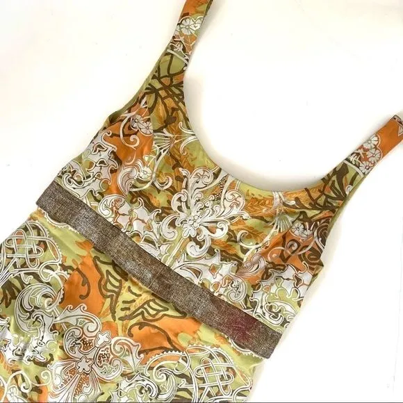 NICOLE MILLER COLLECTION ORNATE SILK DRESS