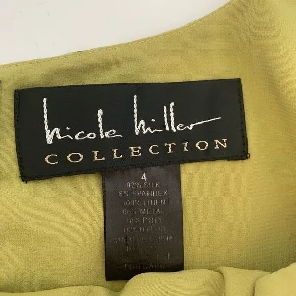 NICOLE MILLER COLLECTION ORNATE SILK DRESS