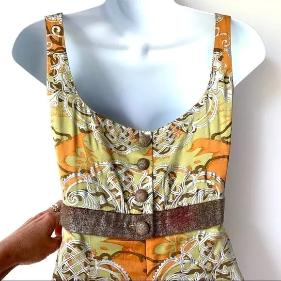 NICOLE MILLER COLLECTION ORNATE SILK DRESS