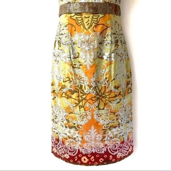 NICOLE MILLER COLLECTION ORNATE SILK DRESS