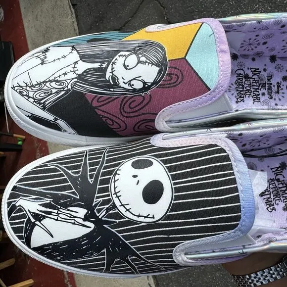 Nightmare Before Christmas Jack &amp; Sally Slip On Shoes Women's 8