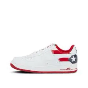 Nike Air Force 1 Low Puerto Rico 7 White and Red Sneakers Classic Low-Top Design
