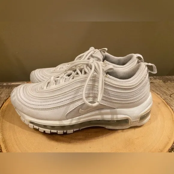 Nike Air Max 97 Shoes Size 4.5Y (Women Size 6) Triple White 921522-104