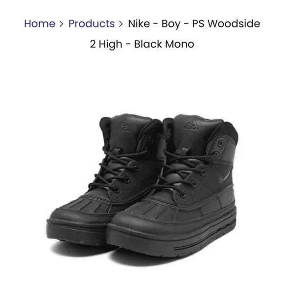 Nike boy ps wood side 2 ACGboots size 7