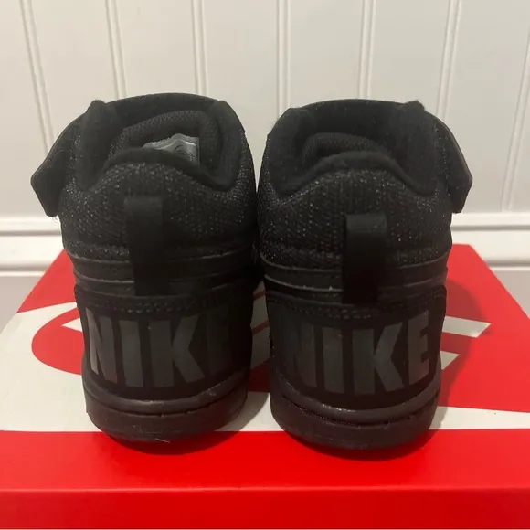 Nike Court Borough Mid (PSV) Shoes Size 12c Sneakers School Black 870026-001