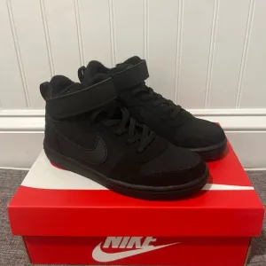 Nike Court Borough Mid (PSV) Shoes Size 12c Sneakers School Black 870026-001