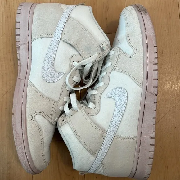 Nike Dunk Hi Retro size 10 Cracked Leather Salt Flats DV0822-100 Men's