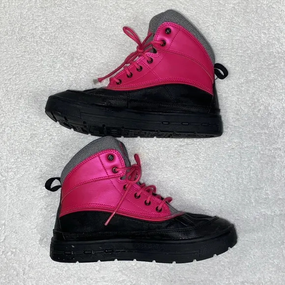 Nike Girls Acg Woodside 2 Duck Boots Leather Pink Gray Color Block 5y