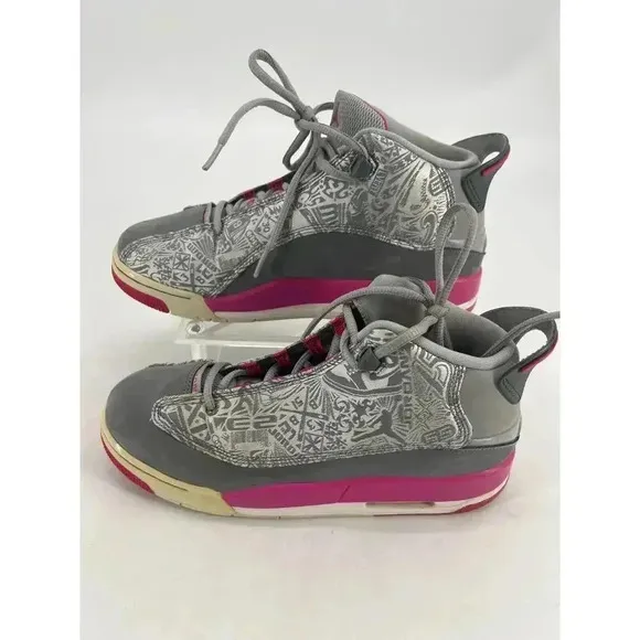 Nike Girls Air Jordan Dubb Zero 725742-007 Gray Basketball Sneaker Shoes…