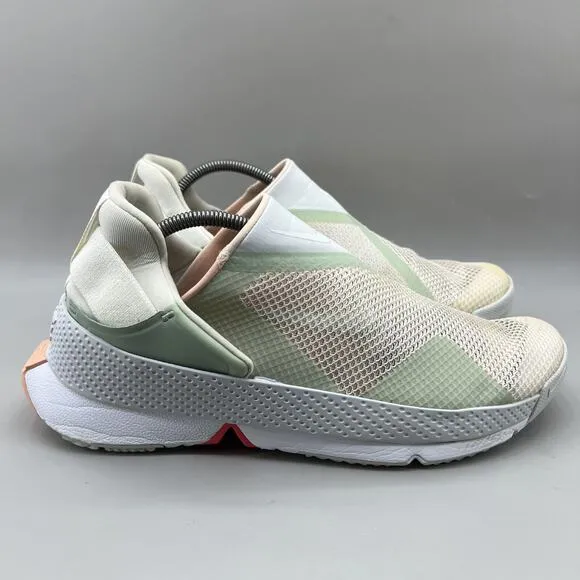 Nike Go FlyEase Seafoam Folding Sneakers Men Size 10.5 White Pink Slip On Shoes