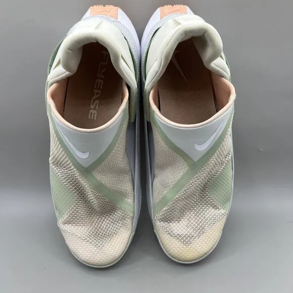 Nike Go FlyEase Seafoam Folding Sneakers Men Size 10.5 White Pink Slip On Shoes