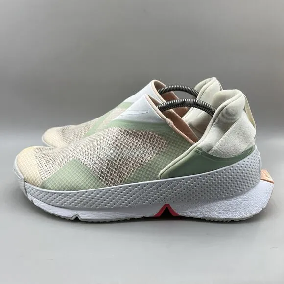Nike Go FlyEase Seafoam Folding Sneakers Men Size 10.5 White Pink Slip On Shoes