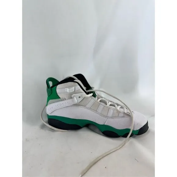 Nike Jordan Kids White Green 6 Rings Lucky Athletic Sneakers Shoes Size 6Y