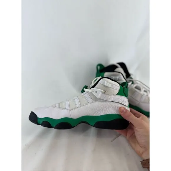 Nike Jordan Kids White Green 6 Rings Lucky Athletic Sneakers Shoes Size 6Y