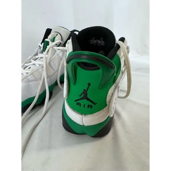 Nike Jordan Kids White Green 6 Rings Lucky Athletic Sneakers Shoes Size 6Y