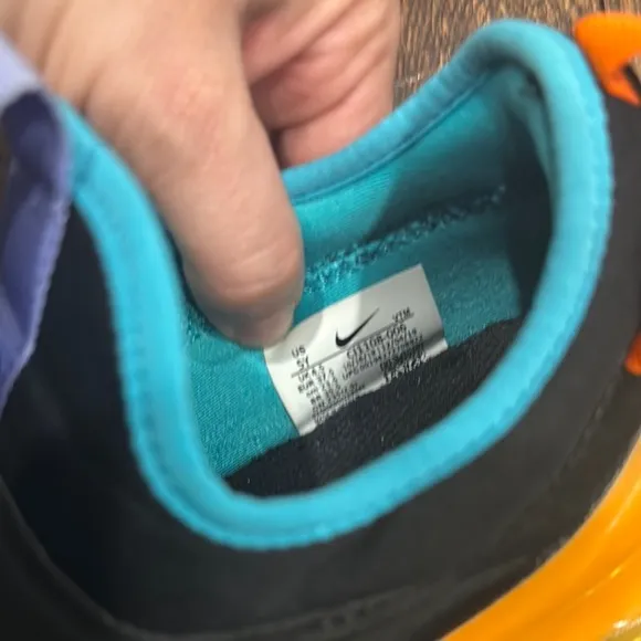 Nike Kids Black and Orange Slip-On Shoes