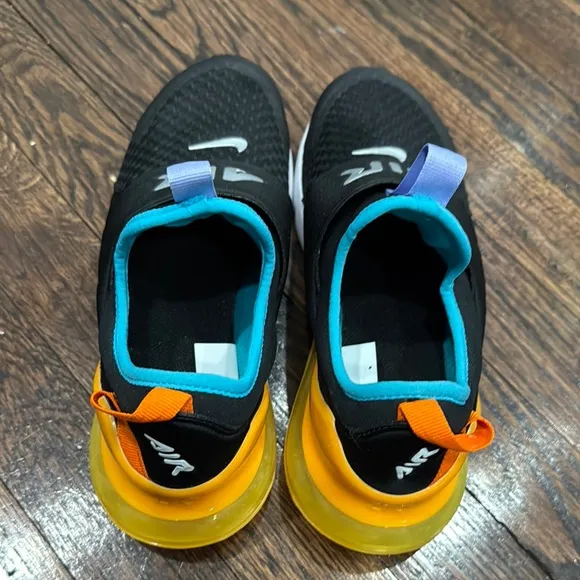 Nike Kids Black and Orange Slip-On Shoes