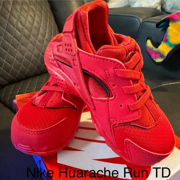Nike Kids Huarache Run TD Red Shoes