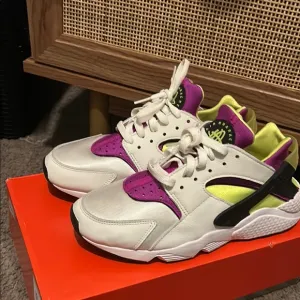 Nike Kids Shoes - White, Purple, and Lime