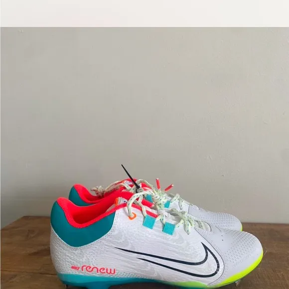 Nike Kids White and Green Athletic Shoes
