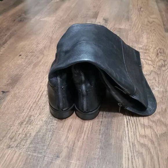 Nine West Black Leather Knee High Boots Size 6M